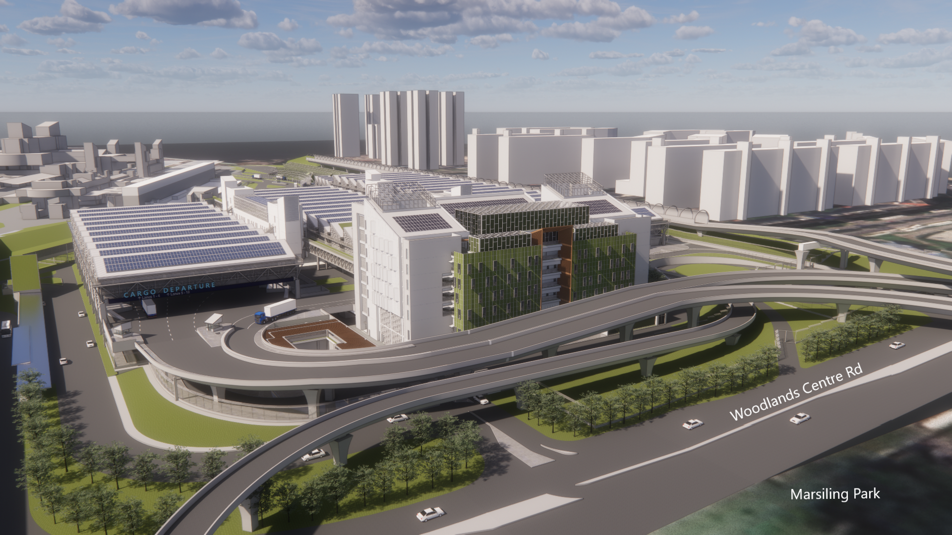 3D render of the future redeveloped Woodlands Checkpoint